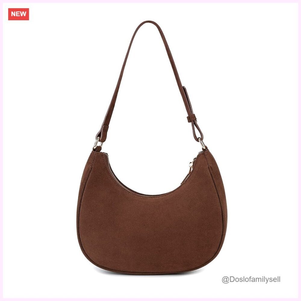 PU Leather Hobo Tote Shoulder Bag with Zipper Closure Mini Purse